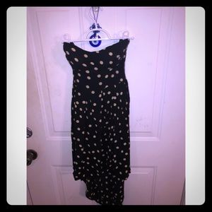 Polka dot sweetheart tube hi lo dress